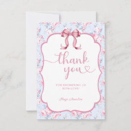 Agradecimiento de Baby Shower Shabby Chic con Lazo