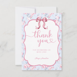 Agradecimiento de Baby Shower Shabby Chic con Lazo