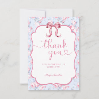 Agradecimiento de Baby Shower Shabby Chic con Lazo