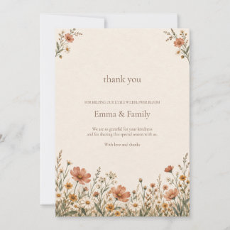 Agradecimiento de Baby Shower Terracotta Wildflowe