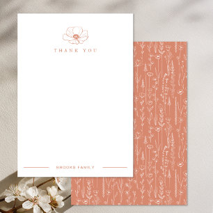 Agradecimiento de Baby Shower Terracotta Wildflowe
