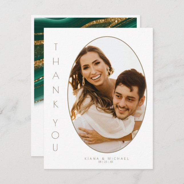 Agradecimiento de Boda Abstracto Brillante Estrato (Anverso / Reverso)