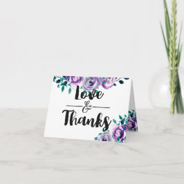 Agradecimiento de boda acuarela floral menta y púr