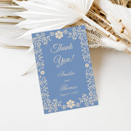 Agradecimiento de boda azul polvo caprichoso
