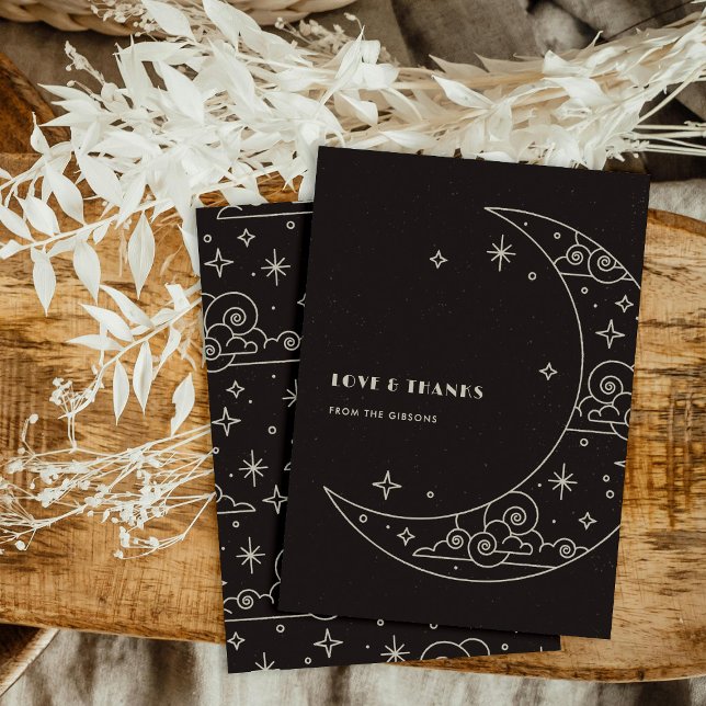 Agradecimiento de Boda Celestial Black Moon & Star (Subido por el creador)