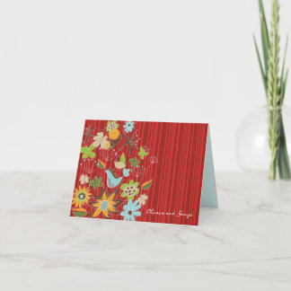 Agradecimiento de Boda Chic con Jardin Floral Rojo