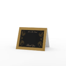 Agradecimiento de Boda con Acento de Rollo Negro y