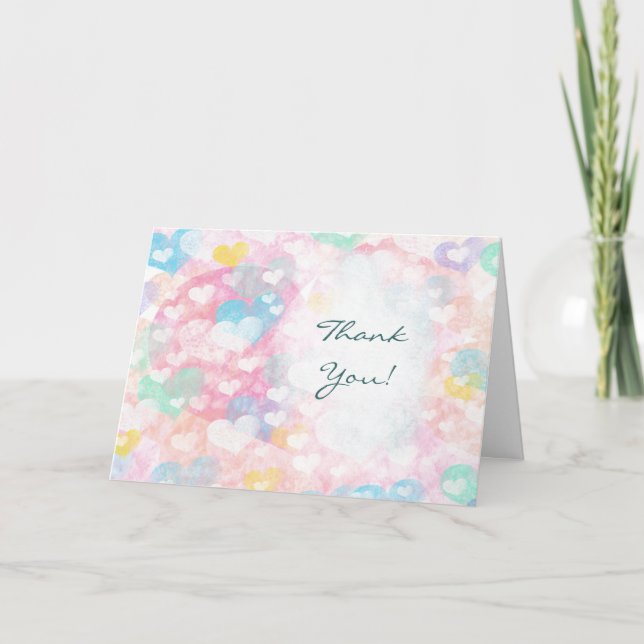 Agradecimiento de Boda con Capas de Corazones en A (Anverso)