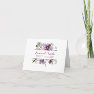 Agradecimiento de boda con estampado floral de cir
