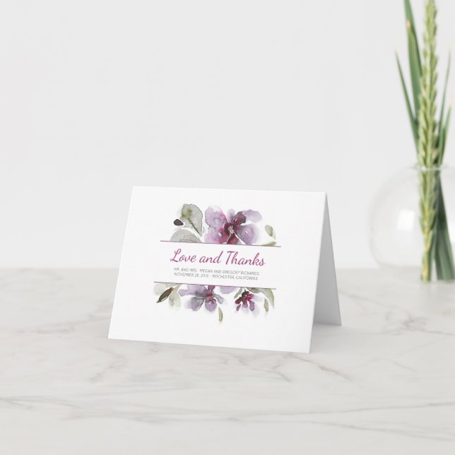 Agradecimiento de boda con estampado floral de cir (Anverso)