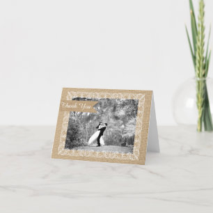 Agradecimiento de boda con foto de encaje de arpil