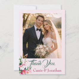 Agradecimiento de Boda con Foto Floral de Peonía S