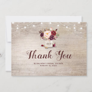 Agradecimiento de boda con frasco de Mason floral 
