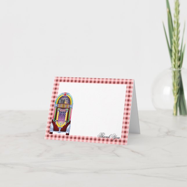 Agradecimiento de Boda con Jukebox Antiguo de los  (Anverso)