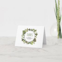 Agradecimiento de boda con laurel de vegetación en