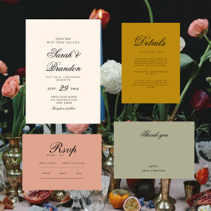 Agradecimiento de boda con letra script minimalist