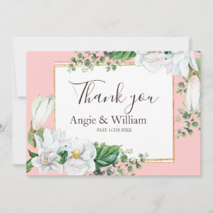 Agradecimiento de boda con Magnolia Beige Acuarela