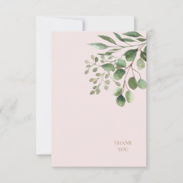 Agradecimiento de boda con texto dorado Foliage Bl