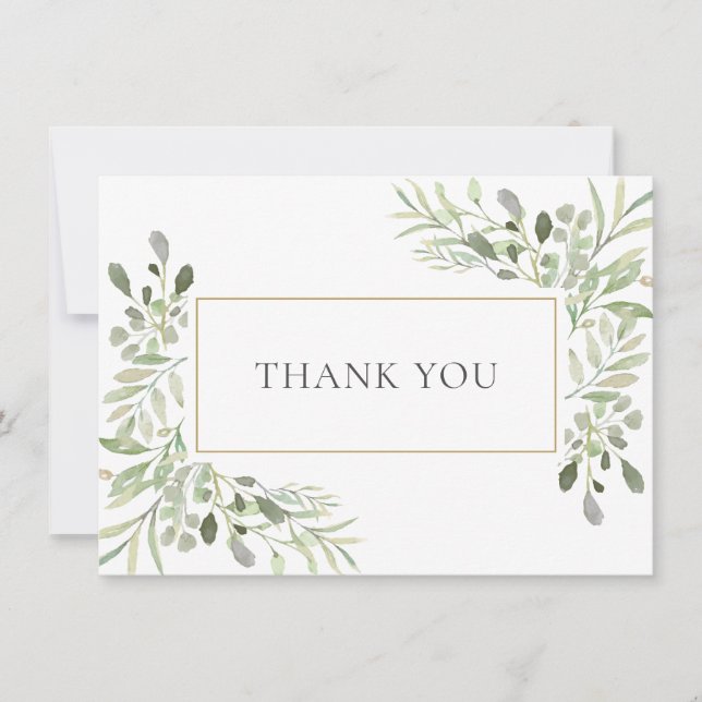 Agradecimiento de boda con vegetación de eucalipto (Anverso)