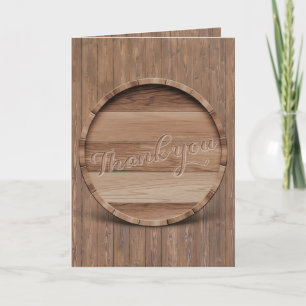 Agradecimiento de boda de barril de madera rústica