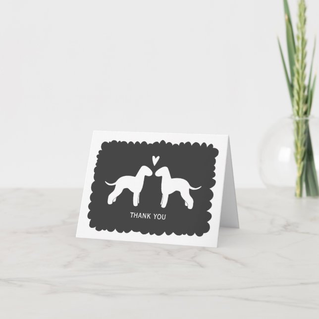 Agradecimiento de boda de Bedlington Terriers (Anverso)