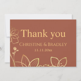 Agradecimiento de boda de cobre y oro
