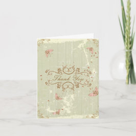 Agradecimiento de boda de crema rústica vintage ca