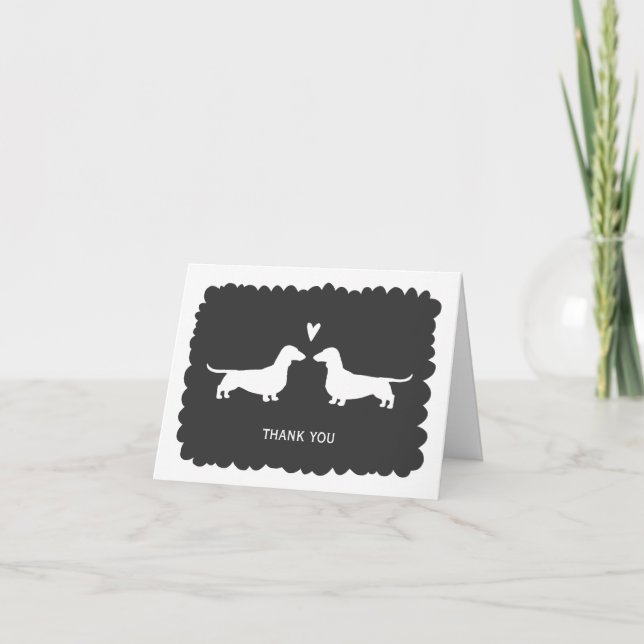 Agradecimiento de boda de Dachshunds (Anverso)