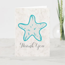 Agradecimiento de boda de estrella de mar rústica