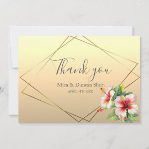 Agradecimiento de boda de flor silvestre de hibisc