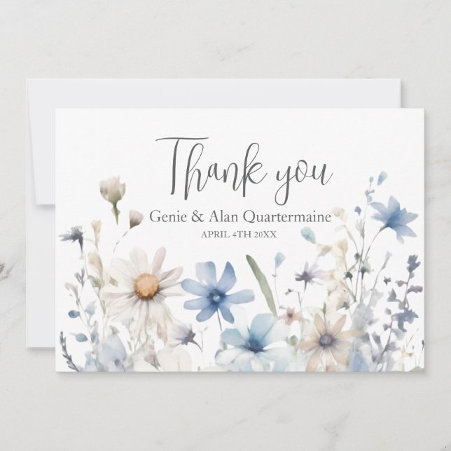 Agradecimiento de Boda de Flores Silvestres Modern (Anverso)