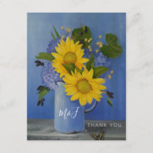 Agradecimiento de boda de girasoles