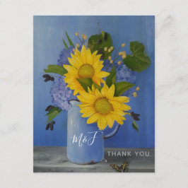 Agradecimiento de boda de girasoles