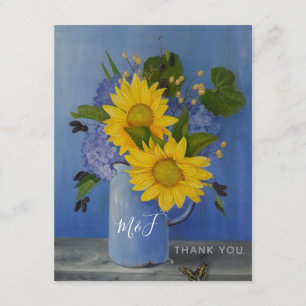 Agradecimiento de boda de girasoles