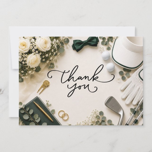 Agradecimiento de boda de golf (Anverso)