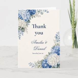 Agradecimiento de Boda de Hortensia Azul