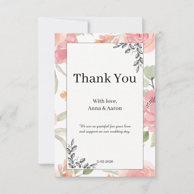 Agradecimiento de Boda de Jardín de Primavera de M (Anverso)
