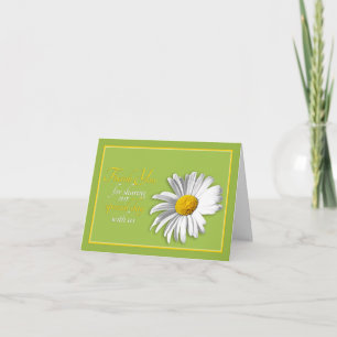 Agradecimiento de boda de margarita blanca verde d