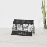Agradecimiento de Boda de Motero en Negro y Blanco