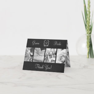 Agradecimiento de Boda de Motero en Negro y Blanco