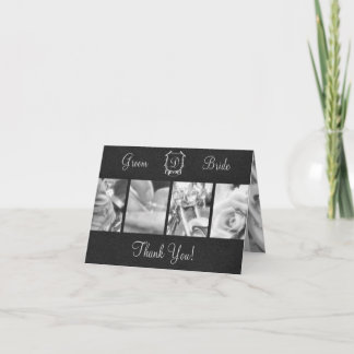 Agradecimiento de Boda de Motero en Negro y Blanco