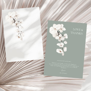Agradecimiento de Boda de Orquídea Blanca Verde Sa