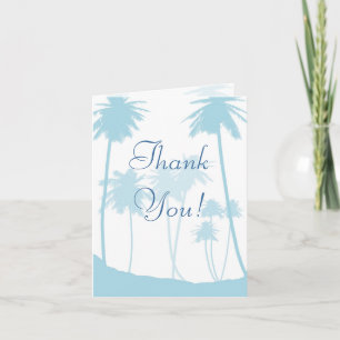Agradecimiento de boda de palmera tropical azul