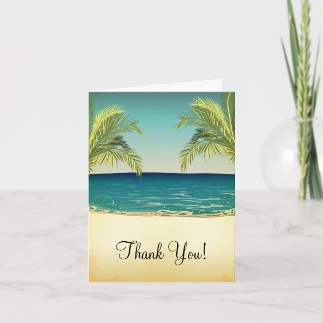Agradecimiento de Boda de Playa de Verano y Palmer (Anverso)