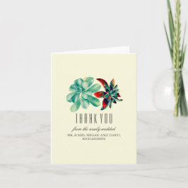 Agradecimiento de Boda de Suculentas Azul Turquesa