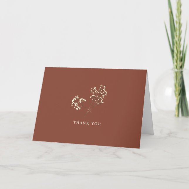 Agradecimiento de boda de terracota Gypsophila rús (Anverso)