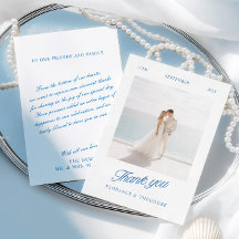 Agradecimiento de boda de tipografía moderna