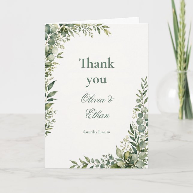 Agradecimiento de Boda de Vegetación Botánica (Anverso)
