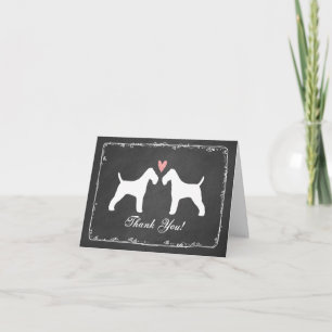 Agradecimiento de boda de Wire Fox Terriers