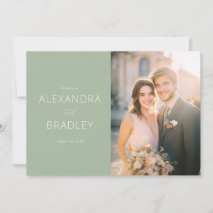 Agradecimiento de Boda Elegante Verde Menta